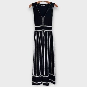 Maje Black and White Maxi Dress